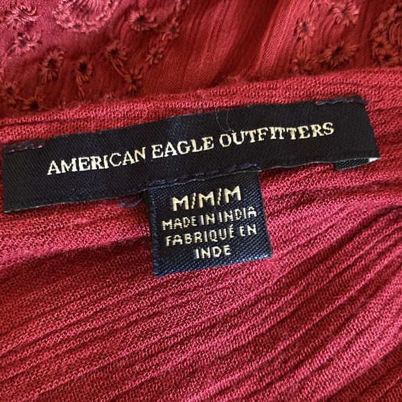 American Eagle tie back halter sheer eyelet embroidered - Picture 5 of 11